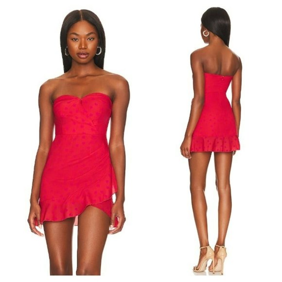 MORE TO COME Garcia Strapless Dress - Red - Picture 1 of 10
